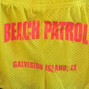 BEACH PATROL NEON YELLOW SHORTS. Size Medium.